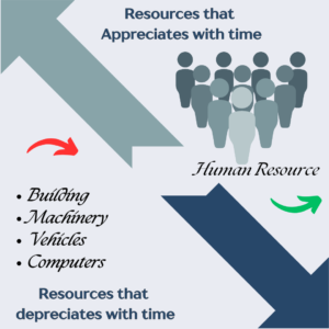 Resource that appreciates and depreciates with time